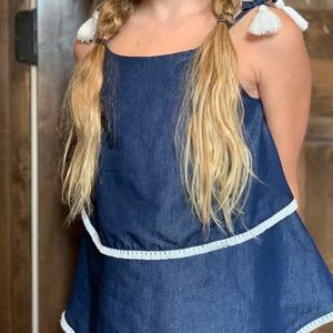 BCBG Girls denim top with tassels